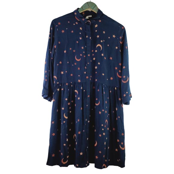Sugarhill Brighton Mystic Nights Babydoll Shirt Dress Sz 8 - Picture 2 of 12
